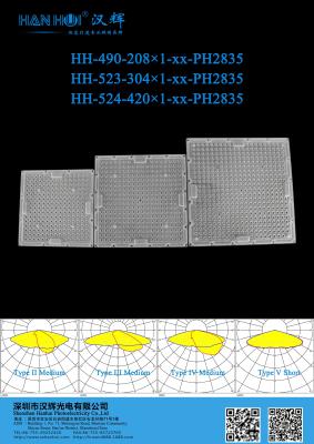 China 420pcs 291×291×6.5mm PC Material T5S/T2M/T3M/T4M Disponible Alta transmisión para iluminación de estacionamiento en venta