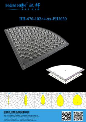 Chine 408 pièces 3030LEDs High Power LED Lens 272×272mm 10°/30°/45°/60°/90° Disponible pour l'éclairage du stade à vendre