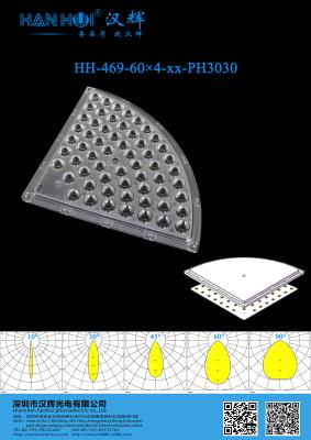 China 224.5×224.5mm 10°/30°/45°/60°/90° Disponible 240pcs 3030LEDs Lentes LED impermeables para la iluminación del estadio en venta