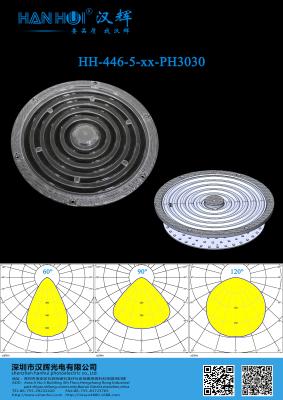 中国 PC素材 60°/90°/120° フラットカバー φ184mm 2835LED 高電源 高湾照明 販売のため