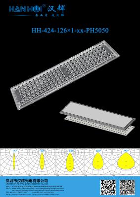 China Material PC 15°/30°/45°/60°/90° Disponible 126 en 1 5050LEDs Lentes LED impermeables para iluminación de estadios en venta