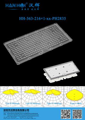 China 216pcs 2835 LEDs High Power LED Light Lens PC Material T2M/T3M/T4S/T5 Available For Street Lighting for sale