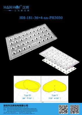 China 144pcs 3030LEDs 253×120MM T2/T3/T4/T5 Available Glare Reduction Water Resist For Street Lighting&Parking Lot Lighting for sale