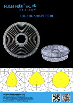 China 60°/90°/120° Beschikbaar High Bay Lens 293.12×8.8mm 3030 / 2835 LED Lens Te koop