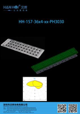 China 144 stuks 276,3×95mm 3030LEDs LED straatlicht Lens T3 graad beschikbaar Energiezuinige uniforme verlichting Te koop