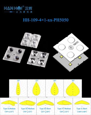 China 50×50mm Size 5050 LED Lens 30°/55°/60°/90°/T2M/T3M/T3S/T4M/T5S Available High-Clarity Beam Output Easy Installation Used for Flood Lighting for sale