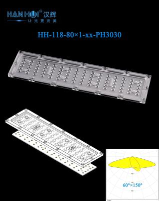 China 80 en 1 295×80mm 3030 Lente LED 60150 grados Disponible Iluminación sin resplandor Alta eficiencia para iluminación de inundación en venta