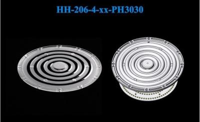 China 3030/2835 LEDs 184×9.5mm 60°/90°/120° Available PC Material Light Uniform Distribution UFO High Bay Lighting Lens Te koop