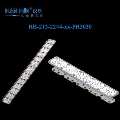 China 308.1×45mm 3030LEDs Optimum Transparency Street Flood Lighting Lens 60°/90°/80150/T3S with 92% Transmittance for sale