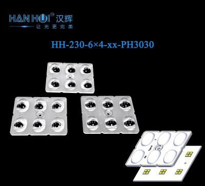 China 6×4 59,6×49,6mm 3030LEDs T2/T3 Ângulo Disponível Alta Transmissão de Desempenho Externo Iluminação de Estrada & Iluminação de Inundação Lente à venda