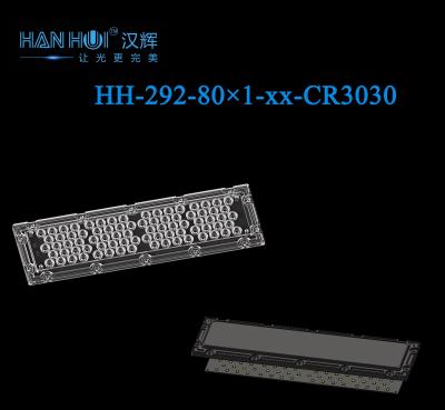 중국 30°/60°/90° 사용 가능 80개 250.75×74.75mm 3030LED 고효율 광학 친환경 홍수 조명 렌즈 판매용