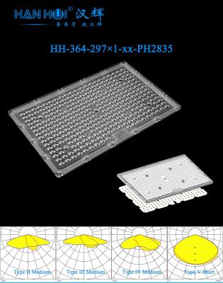 China T2M/T3M/T4S/T5 Disponible 292.2×181.47mm Tamaño 297pcs 2835LEDs Distribución óptima de la luz Uso duradero al aire libre Lentes de iluminación callejera en venta