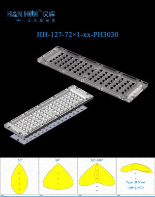 China 72 IN1 3030 LEDs Optic Lens 250.75x74.75mm Anti-Glare Energy-Efficient Beam Focus PC Material Lens Fit Street & Flood Lights for sale
