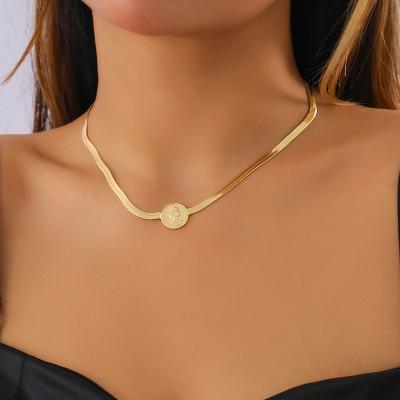 China Double Wear All-match Cold Wind Clavicle Chain Sequin Necklace Punk Geometric Layered Simple Women for sale