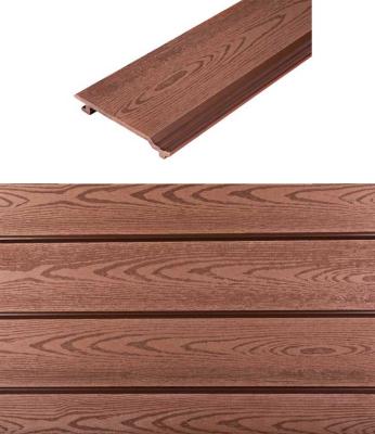 China Modern co-extrusion wood grain 3D embossed wpc exterior wall cladding with long service life for sale