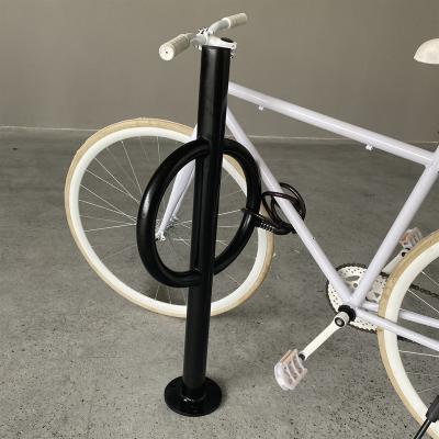 China Carbon Steel Ring and Post Stylebollard 2 Capacity Black Powder Coating Bike Stand Bicycle Parking Racks for sale