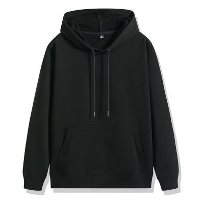 China Black Fashion Customized Fleece 50% Cotton 50% Polyester Hooded Sweatshirt Anti-pilling for sale