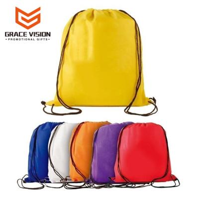 China Promotional Cheap Backpack Custom Small Print Calico Nylon Polyester Drawstring Bag Eco - Friendly for sale