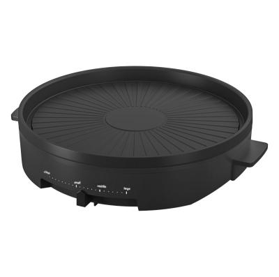 China Easily Cleaned Non Stick Coating 1200W Round Electric Baking Pan Home Cooking Smokeless Hot Electric Grill for sale