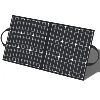 China DC+USB+Type-C Tpack High Quality Renewable Mono Solar Panel 4 Times Mono Folding Panel 100w PET 120W Folding Solar Panel For Home Solar Generator for sale