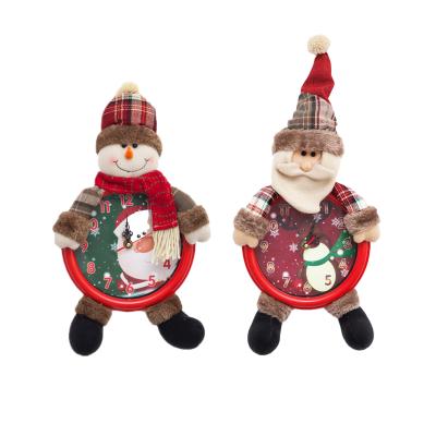 China Hot Selling Promotion Christmas Decoration Christmas Hanging Doll With Clock for sale