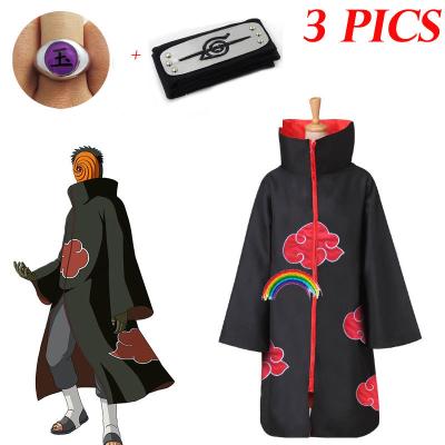 China Naruto Akatsuki Clothing Sasuke Uchiha Akatsuki Itachi Coat Cosplay Costume Naruto Cosplay Coat Naruto Costume 3 PICS ALL MEMBERS 11SETS for sale