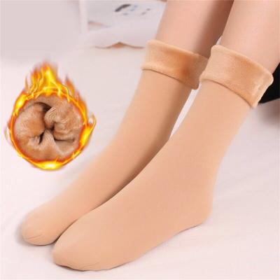 China Anti-Fault Anti-Fault Warm Plus Velvet Women's Winter Sock Continue To Thicken Warm Socks Snow Solid Casual Updraft Keeping Sleep Socks for sale