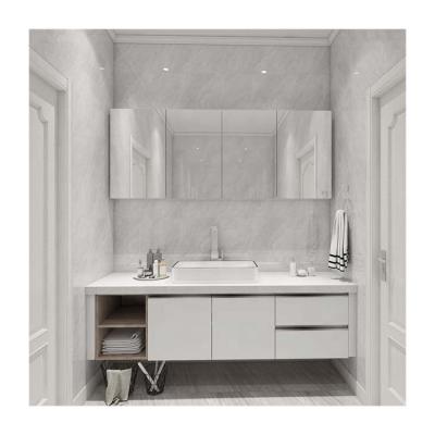 China JYcasa New Design Modern Bathroom Cabinet Basin Simple Design White Bathroom Cabinet for sale