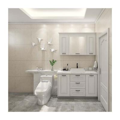 China JYcasa Hot Modern Design 2 Sink MDF Bathroom Mirror Cabinet Wash Bathroom Vanity Supplier for sale