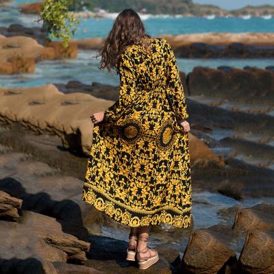 China Anti-Static Fabrics BOHO Lightweight Beach Long Sleeve Dress for sale