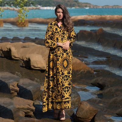 China Printed Anti-Static Long Dresses BOHO Dress Loose Dress for sale