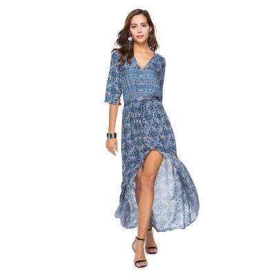 China Wholesale Breathable Summer Women's Bohemian Beach Dresses Long 2021 For Lady for sale