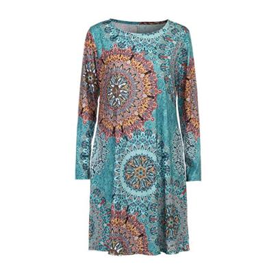 China Wholesale Anti-Static Long Sleeve Women's Floral Casual Dress for sale