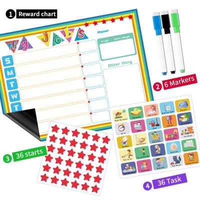 China Educatiom Toys Reward Chart Custom Thick Magnetic Board Loads Reward Behavior Chart Chore Magnetic Chart for sale