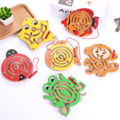 China Hot Selling Science Educational Magnetic Palm Wooden Maze Toy Custom Children's Toys for sale