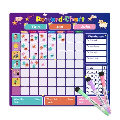 China School/Office Educational Toys Dry To Erase Magnetic Weekly Schedule Behavior Chore Chart for sale