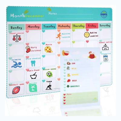 China Letter Whiteboard 16.0 x 12.0 Magnetic Calendar Monthly Weekly and Daily Planner with Magnetic Notepad for sale