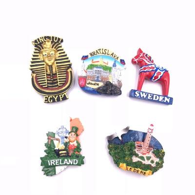 China Custom Shape Refrigerator Magnet 3D Metal Craft Tourist Travel City Souvenir Collection Fridge for sale