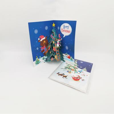 China Europe/America/Oceania Custom Cards Creative Cute Laser Cut 3d Pop Christmas Cards For Kids for sale