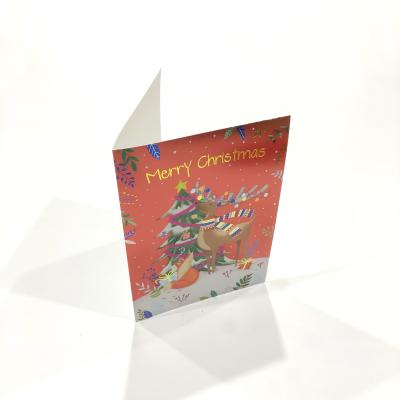 China Europe/America/Oceania Custom Printing Christmas Cards Bulk Cold Foiling Greeting Cards With Envelope Gifts Message Card for sale