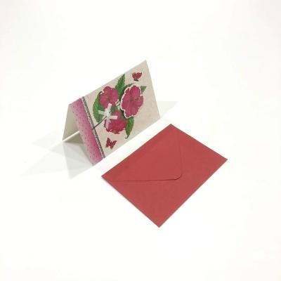 China Europe/America/Oceania Custom Printing Handmade Recycled Paper Flower Mothers Day Card Happy Mothers Day Greeting Cards With Envelope For Mum for sale