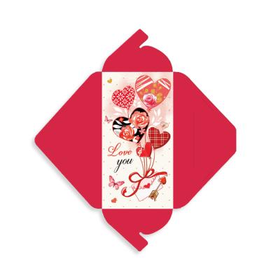 China Europe/America/Oceania valentines cards handmade folded red gold foil silver custom envelopes for valentine's day card for sale