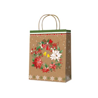 China Recyclable Christmas Recycle Paper Packaging Gift Bags Custom Your Own Logo Kraft Paper Bags for sale