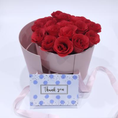 China Wholesale Recyclable Luxury Folding Gift Box 2 Layers Packaging For Rose Heart Flower Box for sale