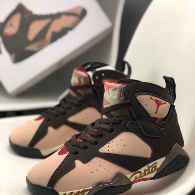 China CUSHIONING Good Quality OG Brand Sneaker Indigo Patta x AJ 7 Retro Basketball Style Shoes For Men for sale