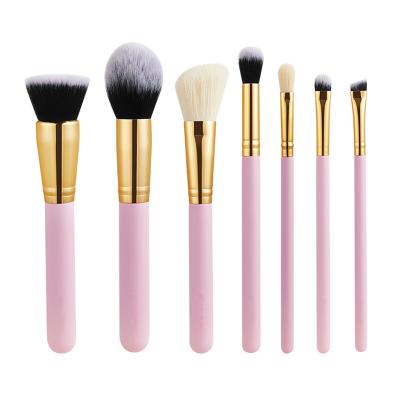 China Professional High Quality Wooden Handle Full Set Makeup Brush Set Portable Pink Traveling Cosmetic Brush for sale