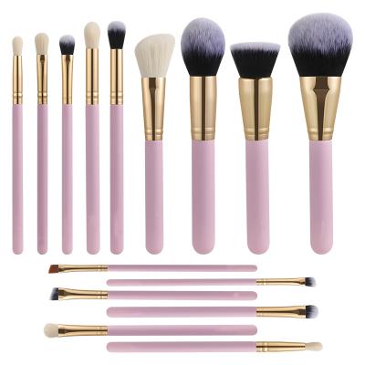 China Angular Blush 10PCS 15PCS Professional Multifunctional Beauty Makeup Pink Set Brush For Woman Oily Skin for sale