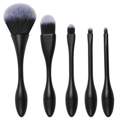 China Angular Blush 2022 New Style Plastic Makeup Brushes 5pcs Professional Custom Makeup Brush Set Private Label for sale