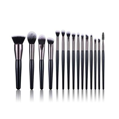 China Angular Blush Personalized 15 Dull Make Up Brush 15pcs Nylon Cosmetic Brush Logo Custom for sale