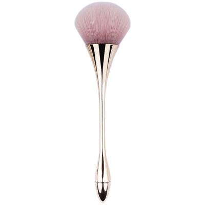 China Professional Fan Brush Wholesale 1Pcs Style Gold Base Popular Powder Blush Makeup Brush for sale